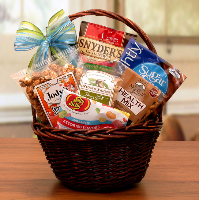Delicious and Healthy Mini Sugar Free Gift Basket - Guilt-Free Snacks