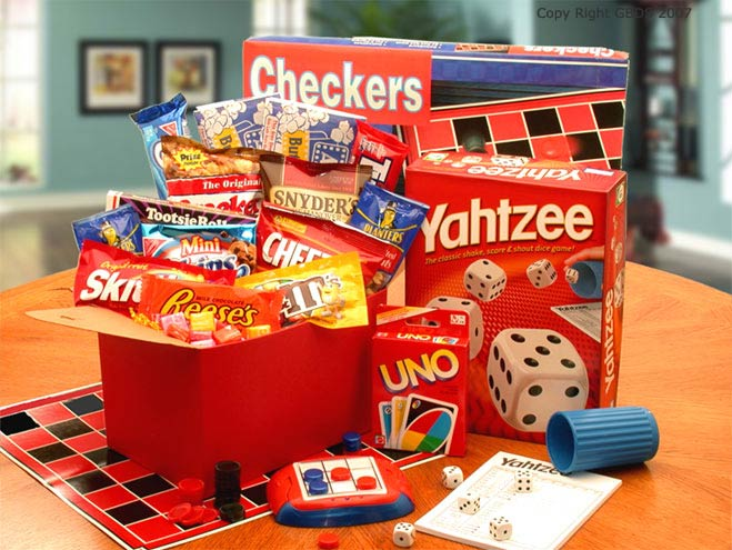 Its Game Time Boredom & Stress Relief Gift Set - Fun Family Activities and Delicious Treats