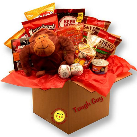 Tough Guy's Snack Care Package - Plush Gorilla, Sports Snacks, and More!