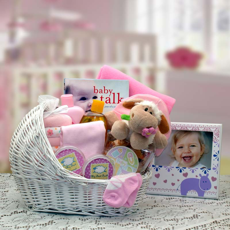Welcome Baby Bassinet New Baby Basket-Pink - Perfect Baby Shower Gift
