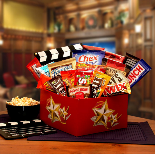 It's A Red Box Night Gift Box with Red Box Gift Card - Movie Night Gift Baskets for Families