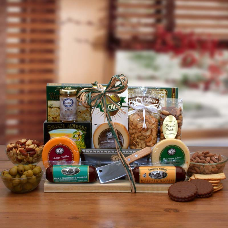 Ultimate Gourmet Nut & Sausage Board - Indulge in Delightful Gourmet Indulgences and Savory Snacks