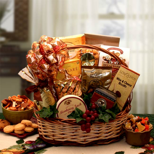 Bountiful Favorites Gourmet Gift Basket | Hand-Woven Willow | Savories and Sweets