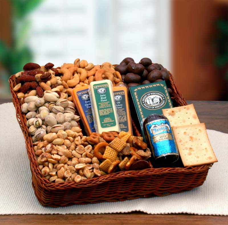 Delicious Snackers Delight Nut & Snack Tray - Perfect Snack Basket and Gift Basket