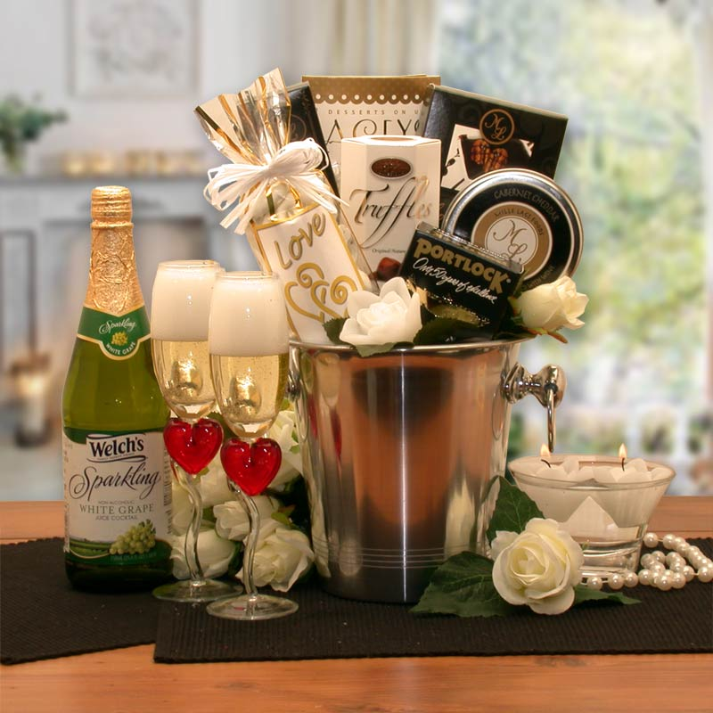 Romantic Evening for Two Gift Basket - Perfect Wedding or Honeymoon Gift Set