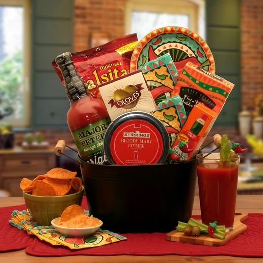 Delicious and Spicy Bloody Mary Mixer Gift Basket - Perfect for Bloody Mary Lovers!