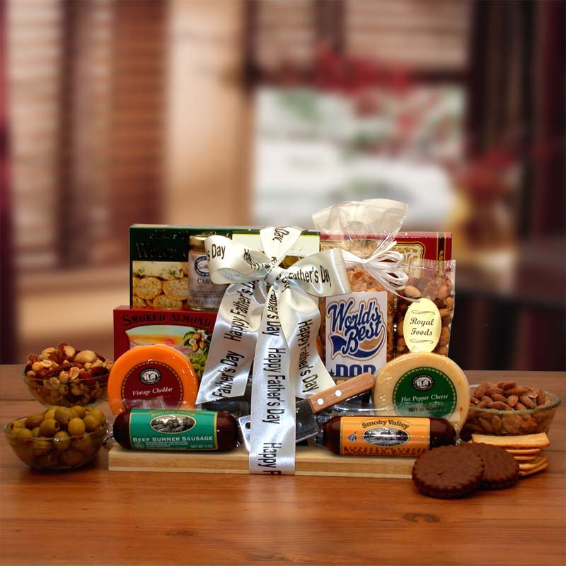 Fathers Day Ultimate Gourmet Nut & Sausage Board - Perfect Father's Day Gift for Dad