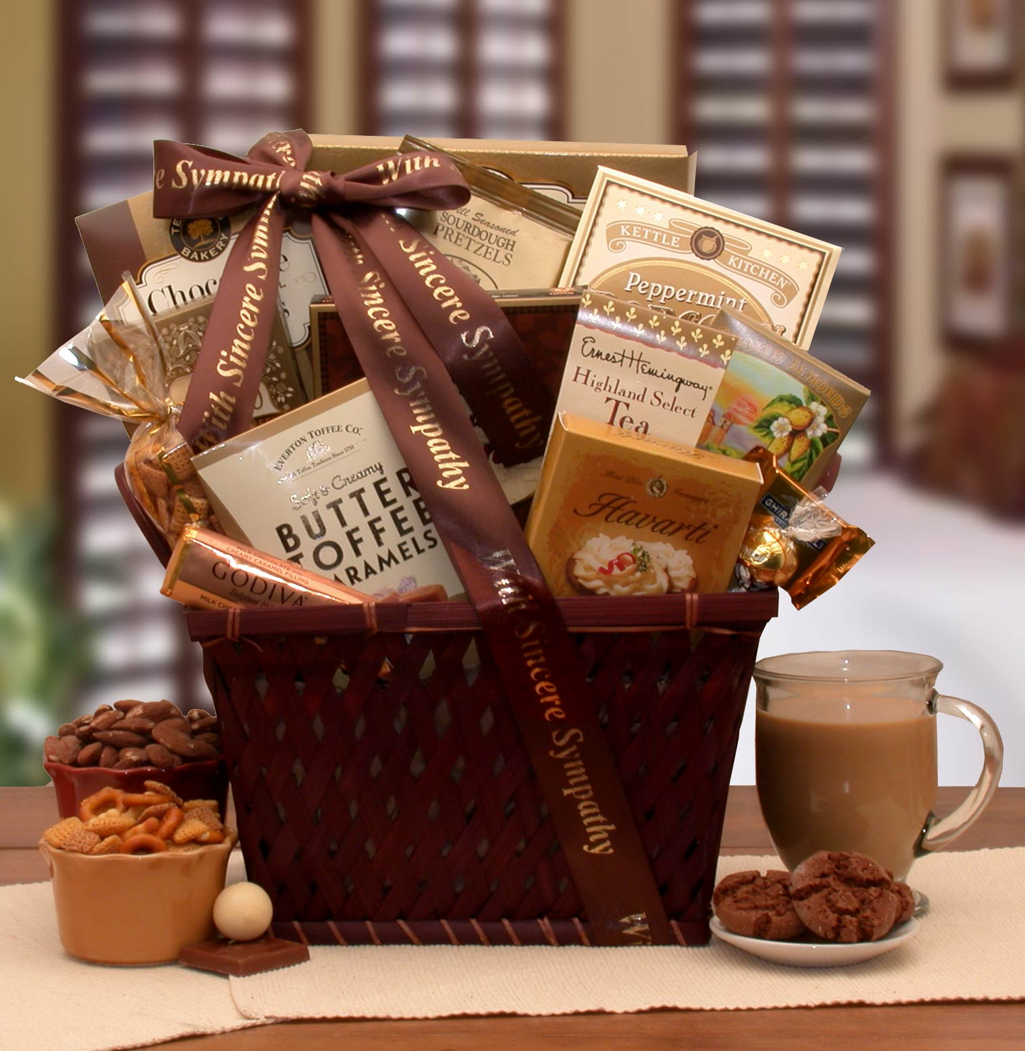 Sending Our Prayers Sympathy Gift Basket - Comforting Gourmet Treats