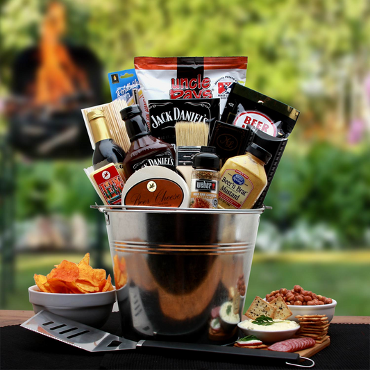 BBQ Lovers Gift Pail - Ultimate Barbecue Gift Basket for Men