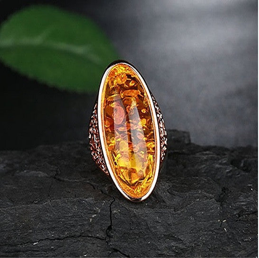 Lava Ring In Fiery Oval Opal