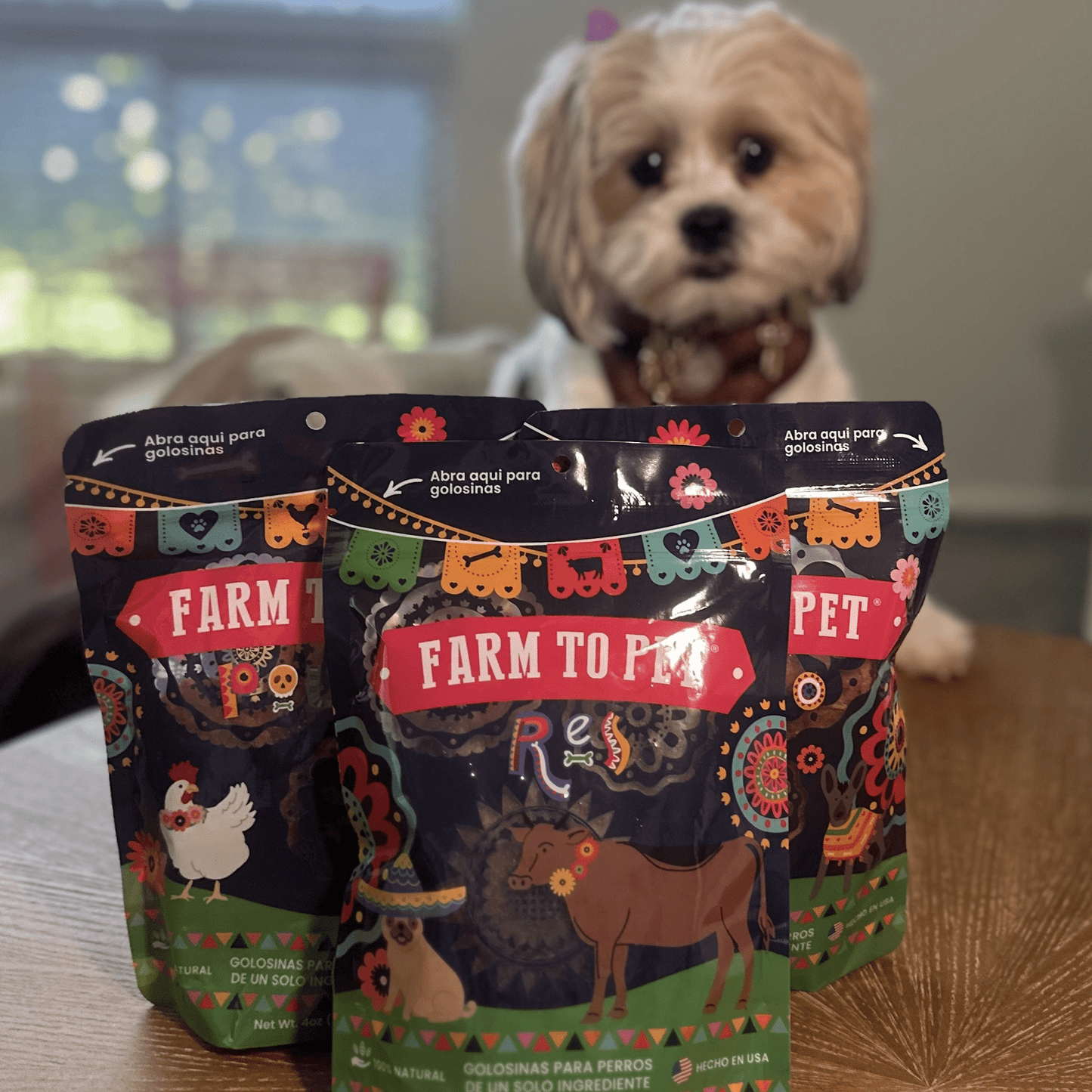 Farm to Pet Fiesta Pack Dog Treat Variety Pack, Chicken Turkey Beef Chips
