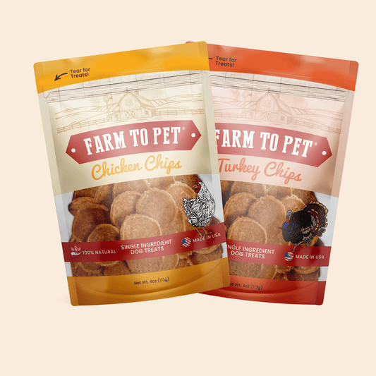 Farm to Pet Turkey & Chicken Chip Dog Treat Duo | Single-Ingredient Protein Treats