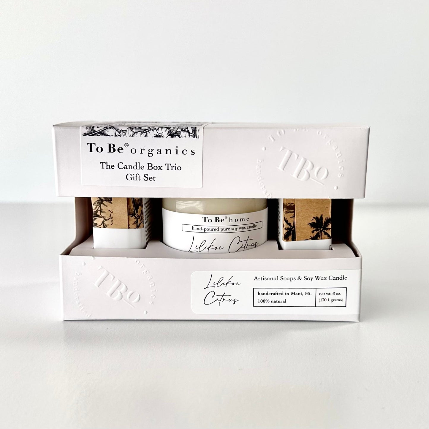 Eco-Friendly Hawaiian Gift Box Sampler with Candle and Mini Soaps