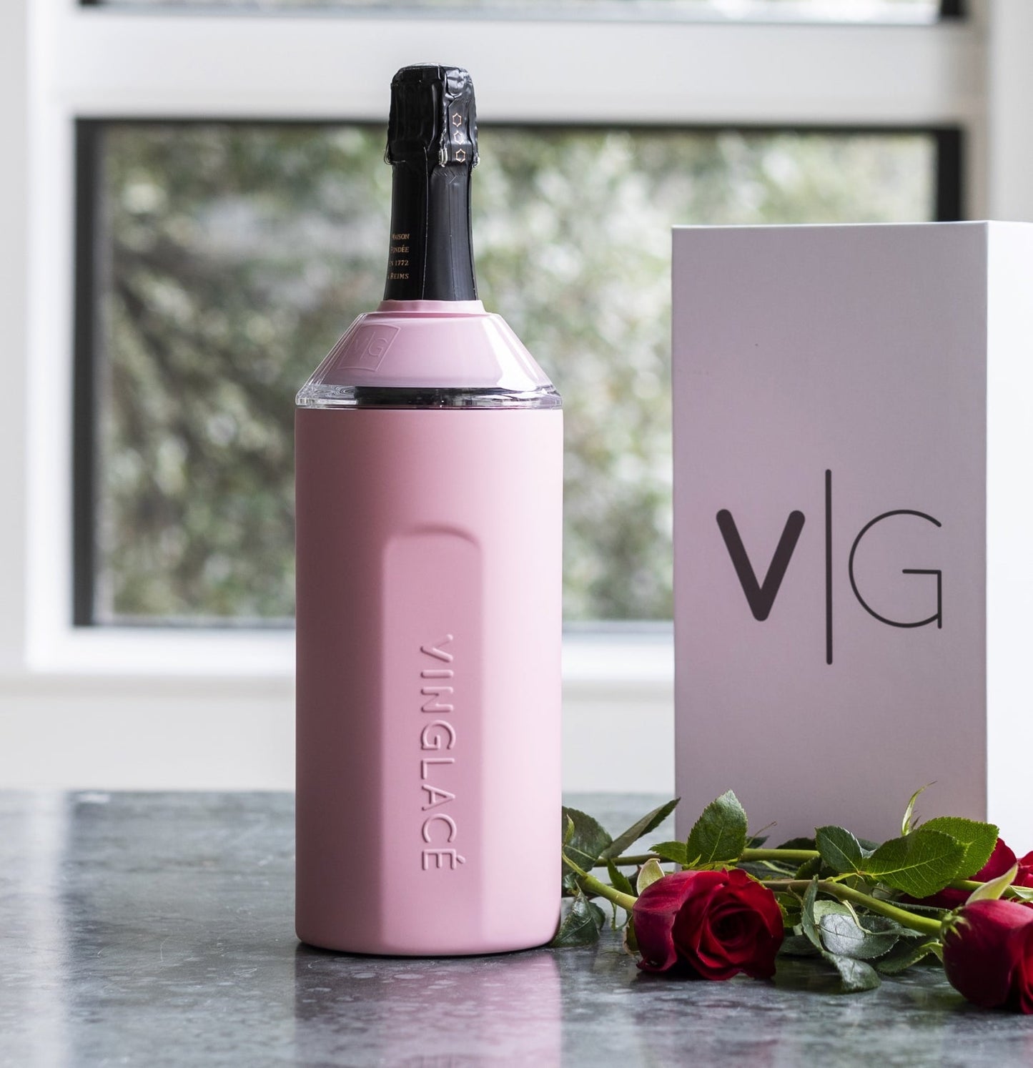 Wine & Champagne Chiller Gift Set with Glass-Lined Tumblers – Multiple Colors Available