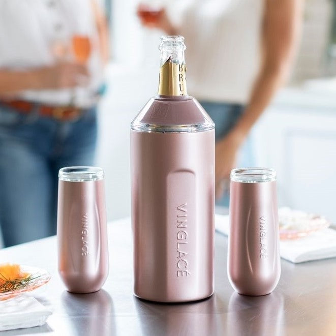 Champagne Gift Set with Chiller & Flutes – Personalized Engraving Available