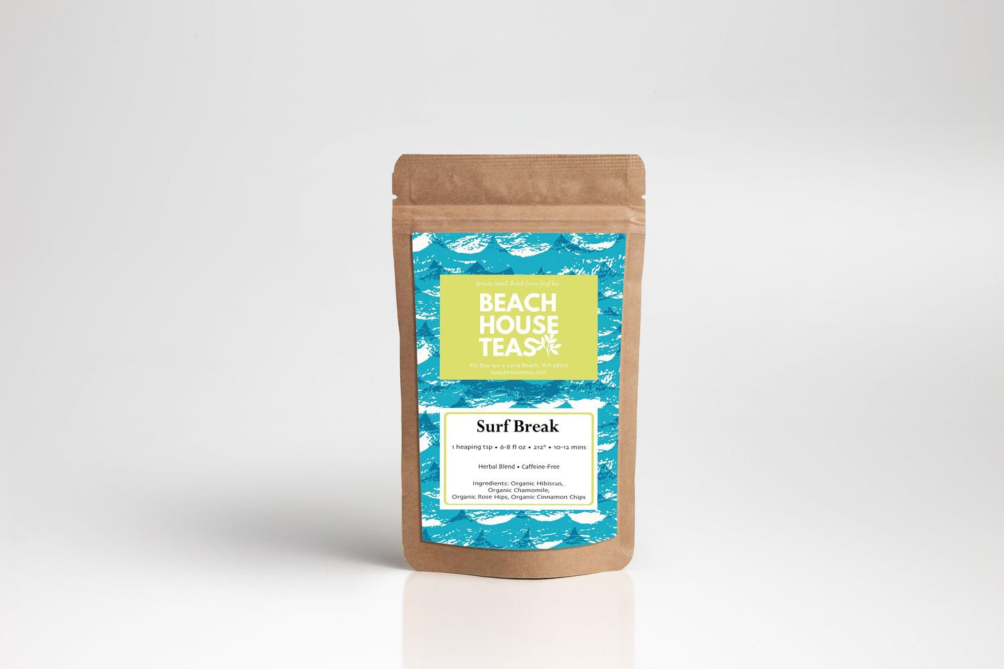 Surf Break Herbal Tea | Hibiscus Chamomile Cinnamon Loose Leaf Blend