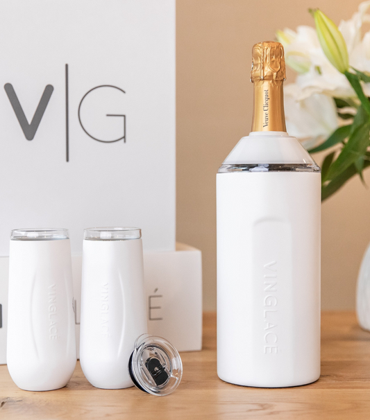 Champagne Gift Set with Chiller & Flutes – Personalized Engraving Available