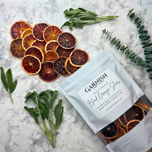 Dehydrated Blood Orange Slices for Cocktails, Bar Decor & Garnish