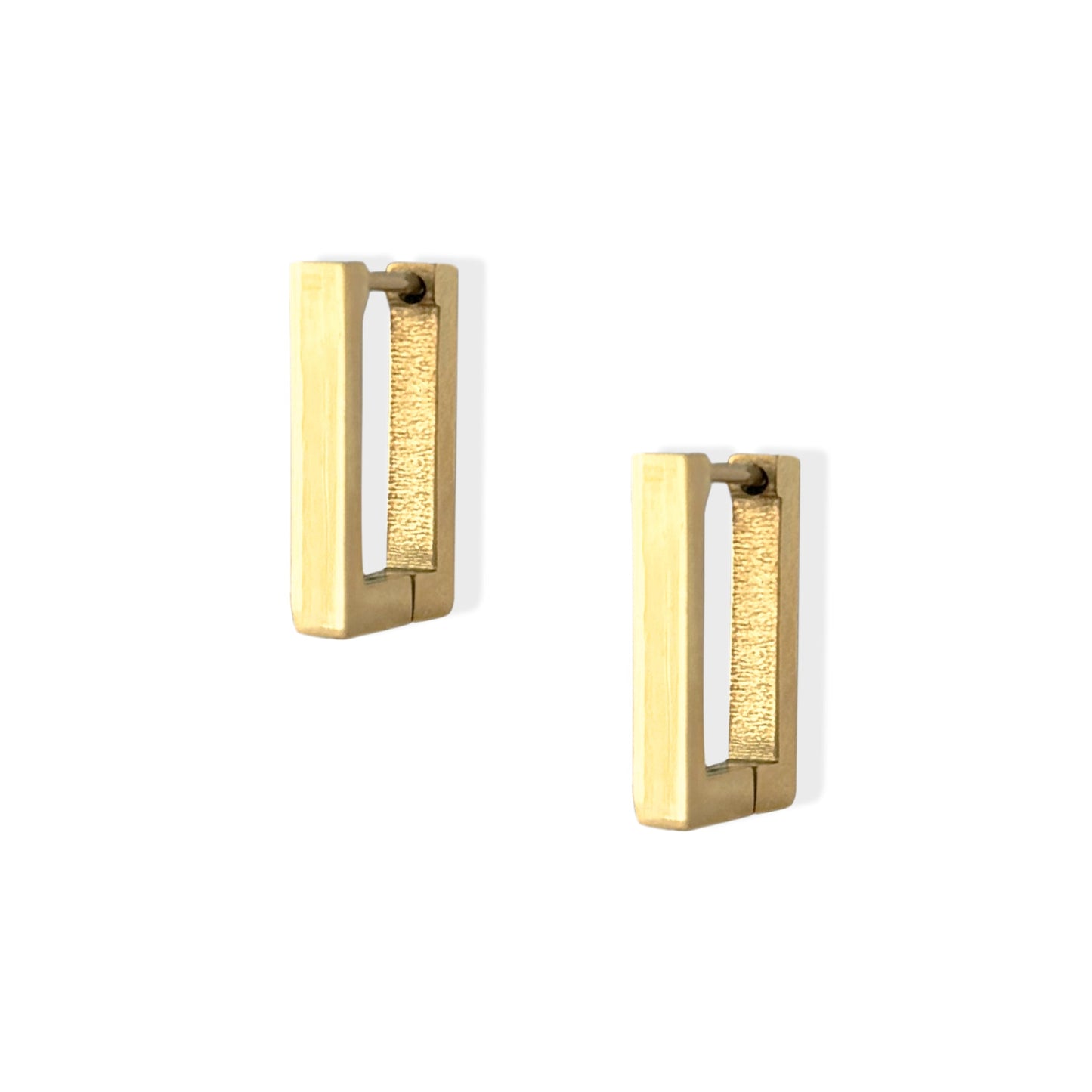Dainty Gold Rectangle Earrings Waterproof Hypoallergenic Tarnish Resistant