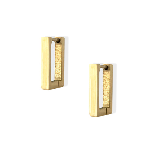 Dainty Gold Rectangle Earrings Waterproof Hypoallergenic Tarnish Resistant