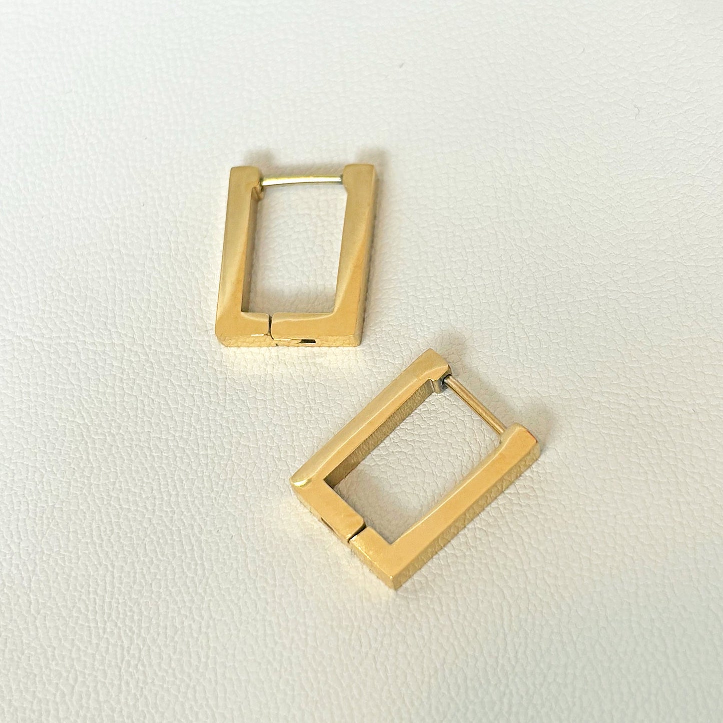 Dainty Gold Rectangle Earrings Waterproof Hypoallergenic Tarnish Resistant