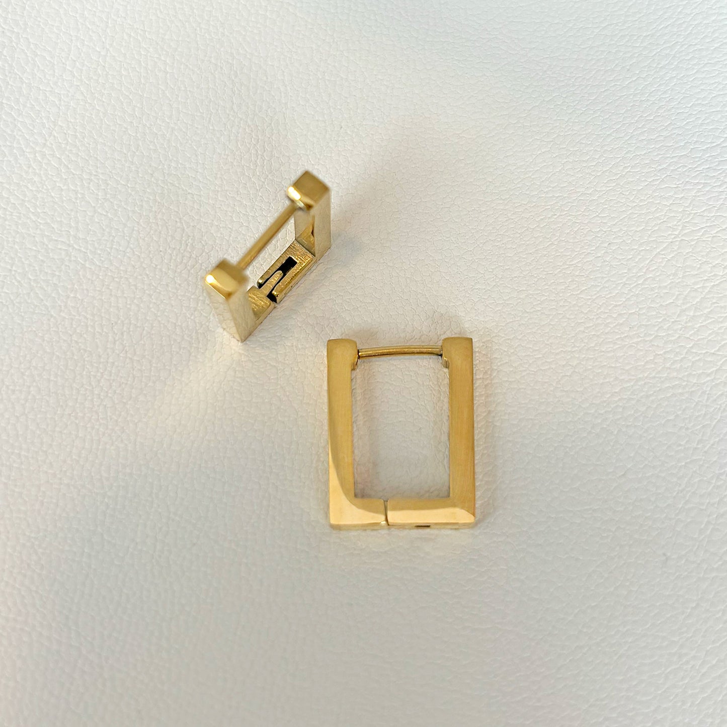 Dainty Gold Rectangle Earrings Waterproof Hypoallergenic Tarnish Resistant