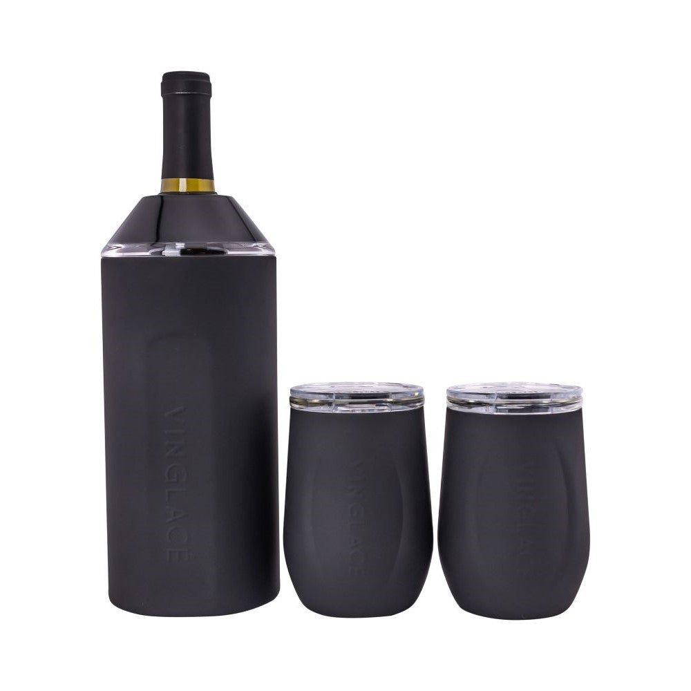 Wine & Champagne Chiller Gift Set with Glass-Lined Tumblers – Multiple Colors Available