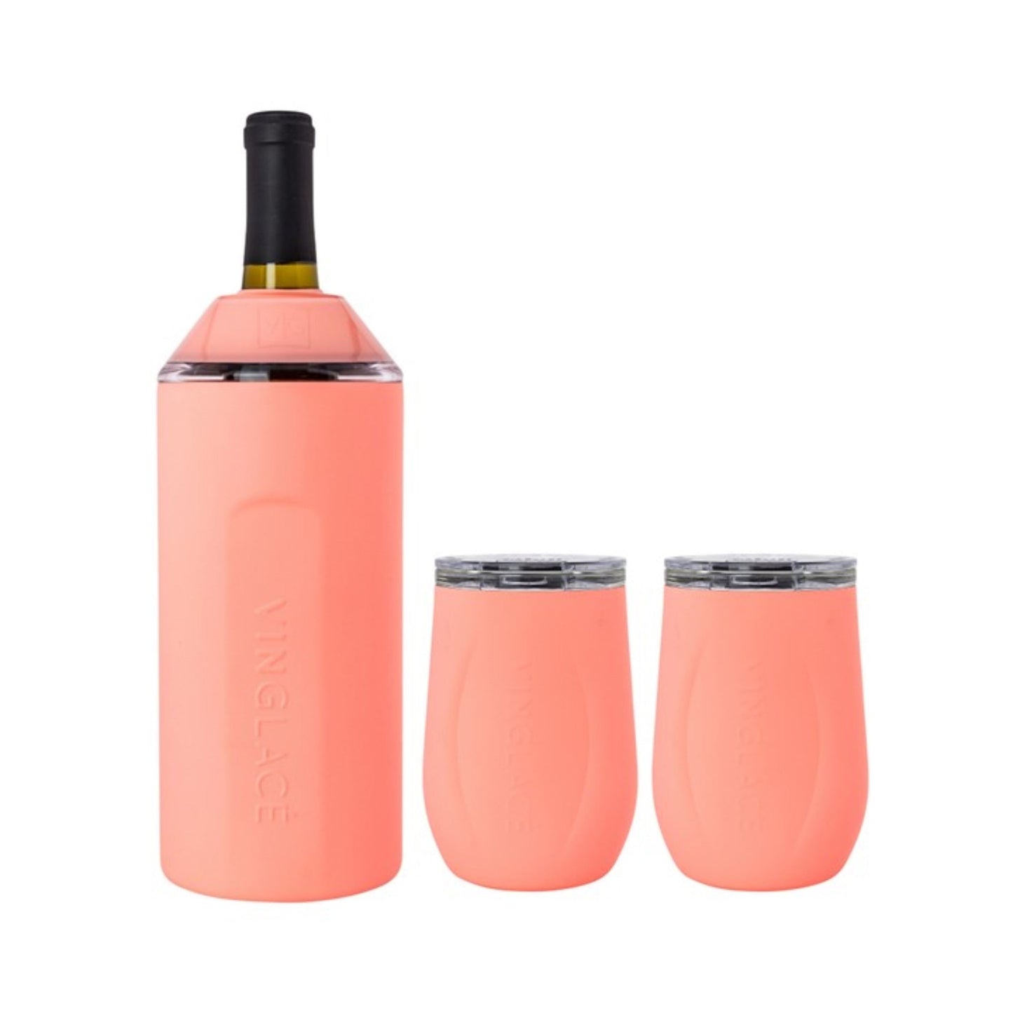 Wine & Champagne Chiller Gift Set with Glass-Lined Tumblers – Multiple Colors Available