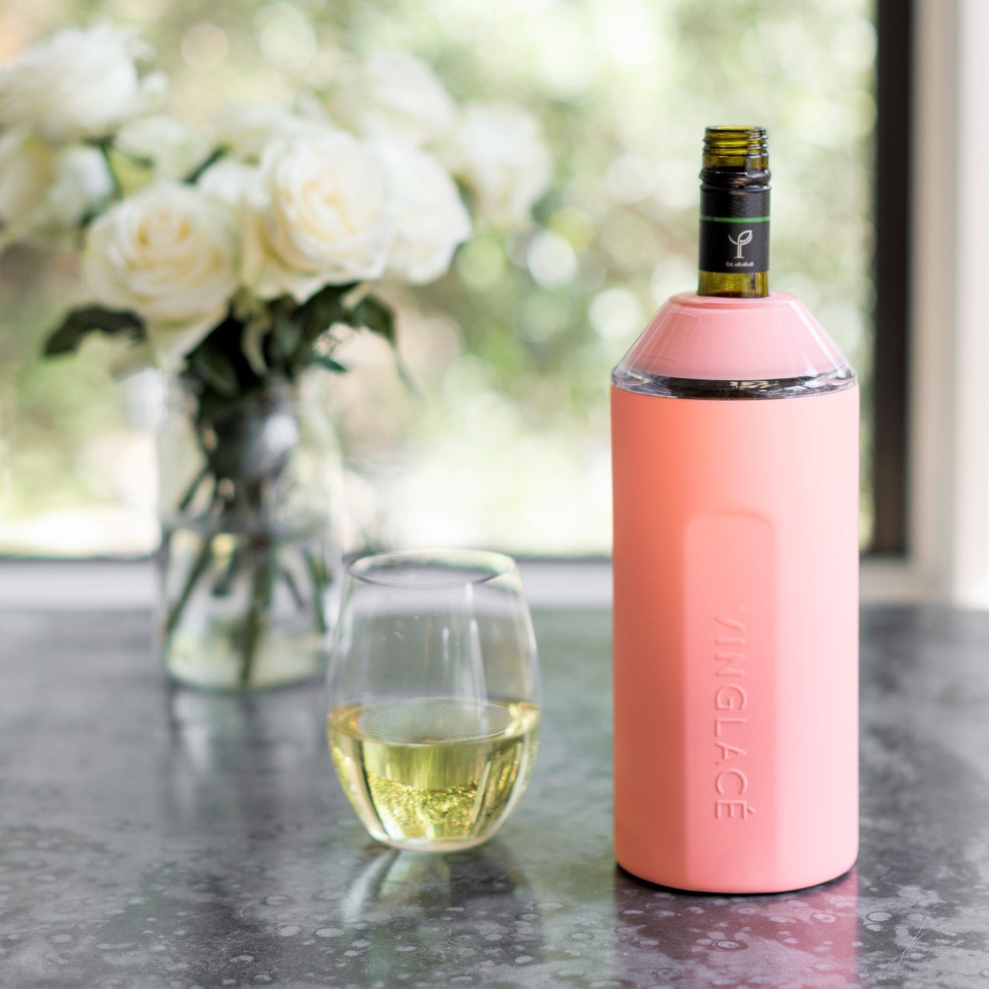 Wine & Champagne Chiller Gift Set with Glass-Lined Tumblers – Multiple Colors Available