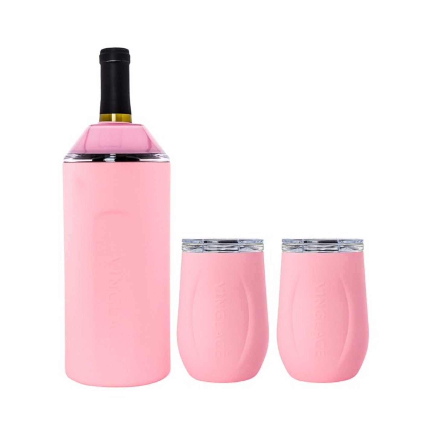 Wine & Champagne Chiller Gift Set with Glass-Lined Tumblers – Multiple Colors Available