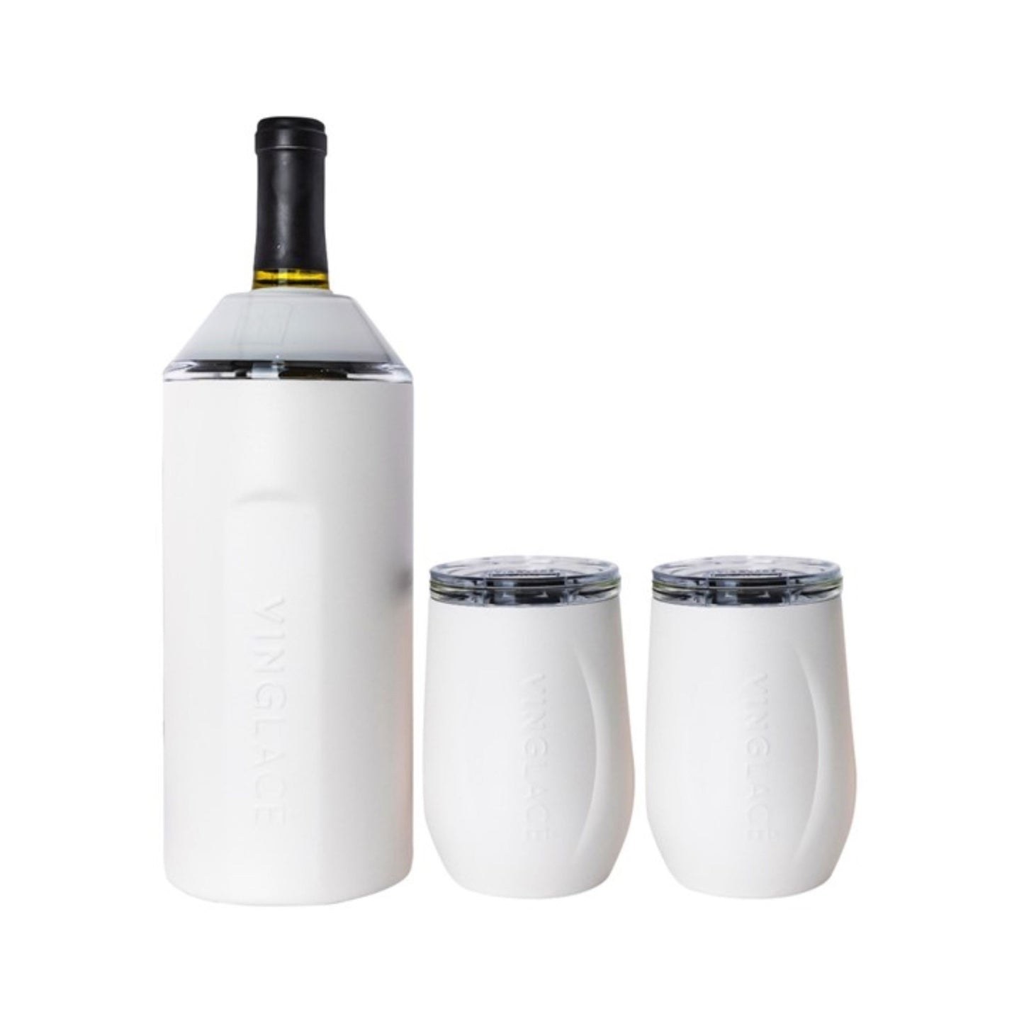 Wine & Champagne Chiller Gift Set with Glass-Lined Tumblers – Multiple Colors Available