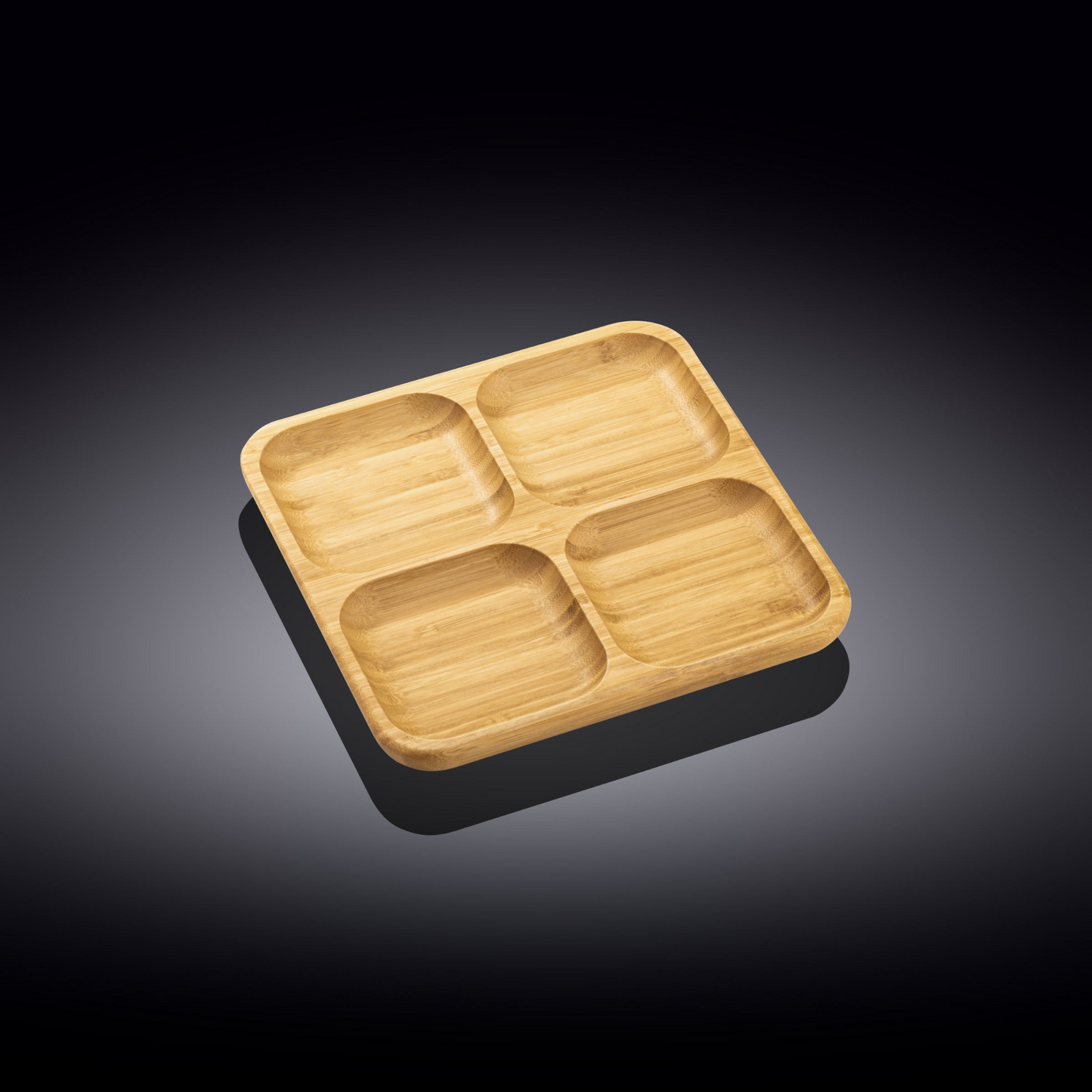 Wilmax Bamboo Wood Square Divided Dish  / Bento box  8.5" X 8.5"