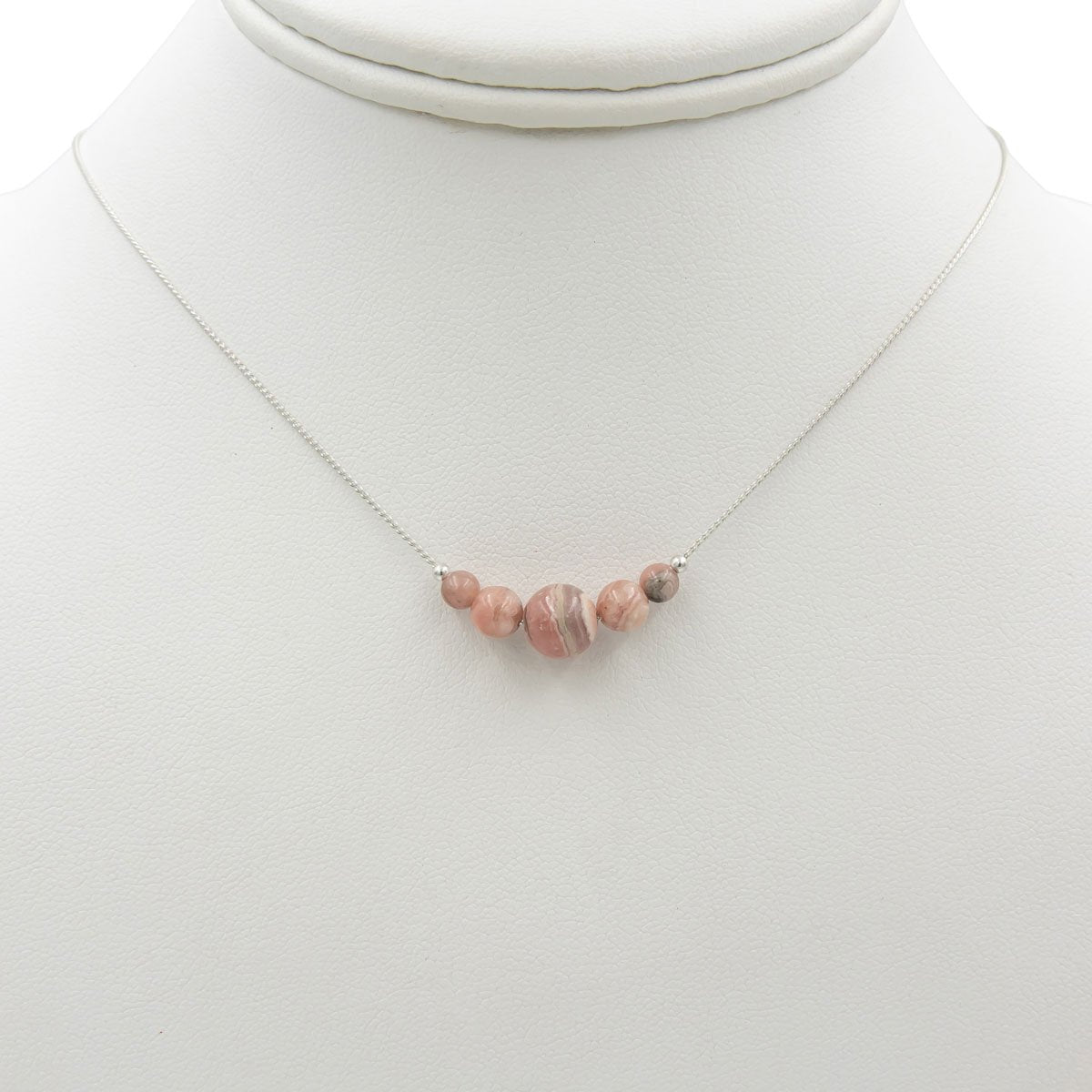 Handmade Rhodochrosite Sterling Silver Necklace | Eco-Friendly Jewelry | Adjustable Length | Hypoallergenic & Nickel-Free | Natural Stone