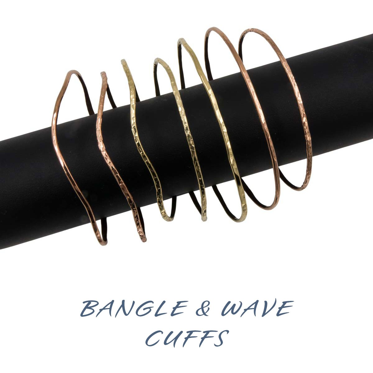 Handmade Stacking Curved Copper Bangle Cuff Bracelet | Custom Sizing Clasp Bracelet| Eco-Friendly | Hypoallergenic & Nickel-Free